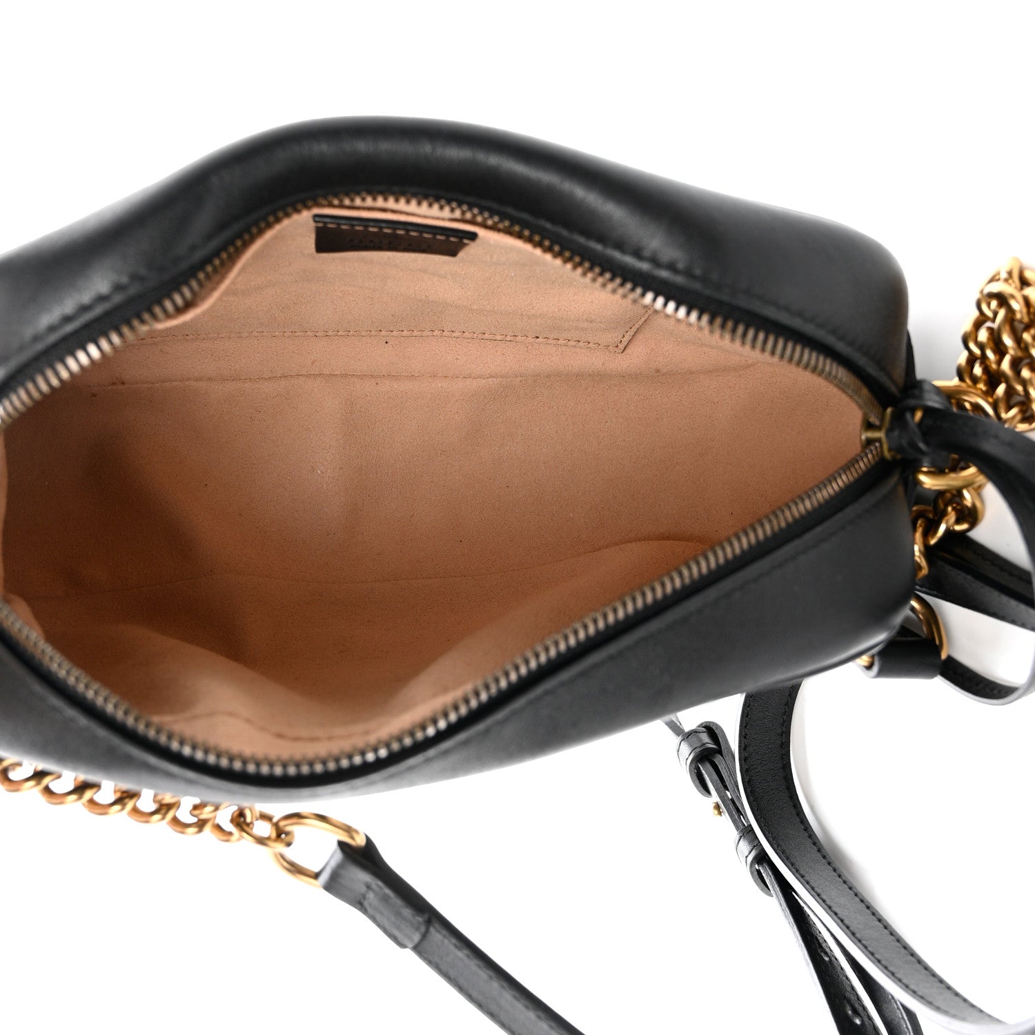Gucci Calfskin Matelasse Studded Small Pearly GG Marmont Chain Shoulder Bag Black 5 of 10
