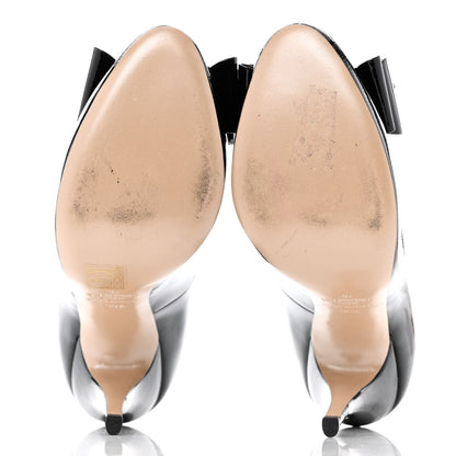 Valentino Garavani Patent Bow Hidden Platform High Heel Pumps 38.5 Black 5 of 11