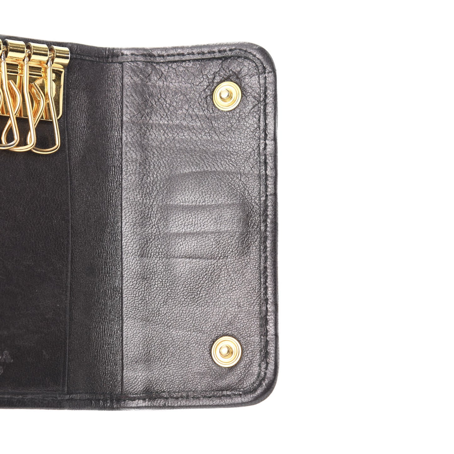 Nappa Gaufre 6 Key Holder Black