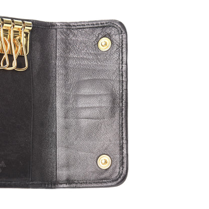 Prada Nappa Gaufre 6 Key Holder Black 10 of 10