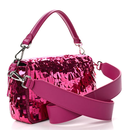 Fendi Sequin Paillettes Shiny Nappa Sex and the City Baguette Ciclamino Pilar 3 of 9