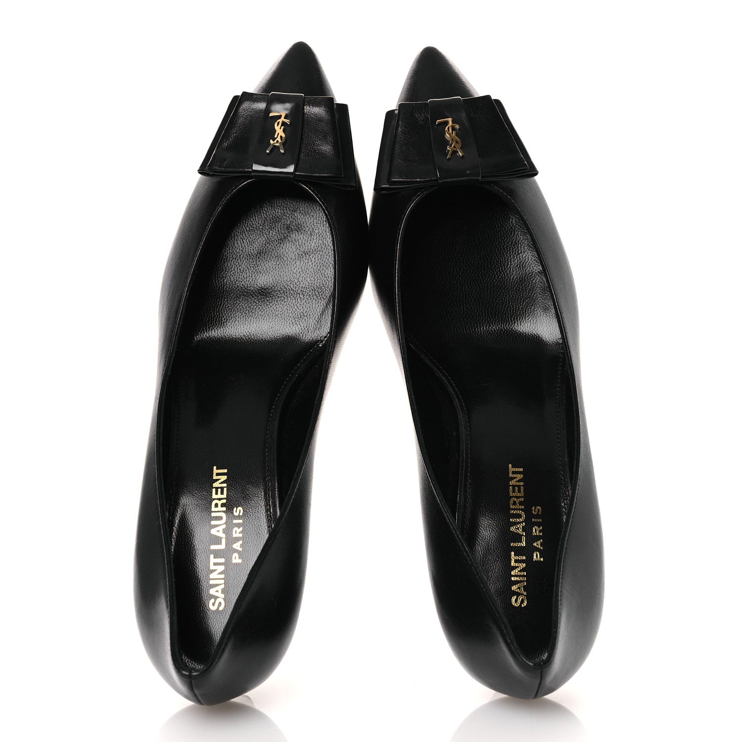 Saint Laurent Belfagor Bow Anais 55 Pumps 37 Black Navy 2 of 11