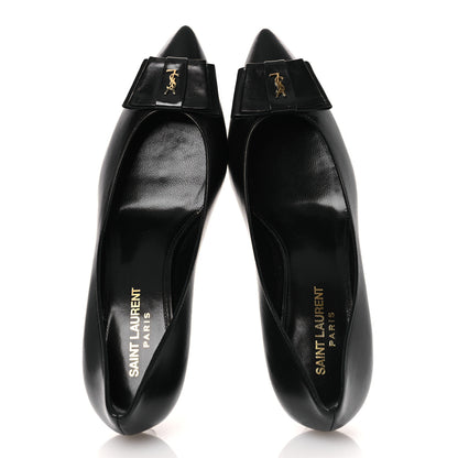 Saint Laurent Belfagor Bow Anais 55 Pumps 37 Black Navy 2 of 11