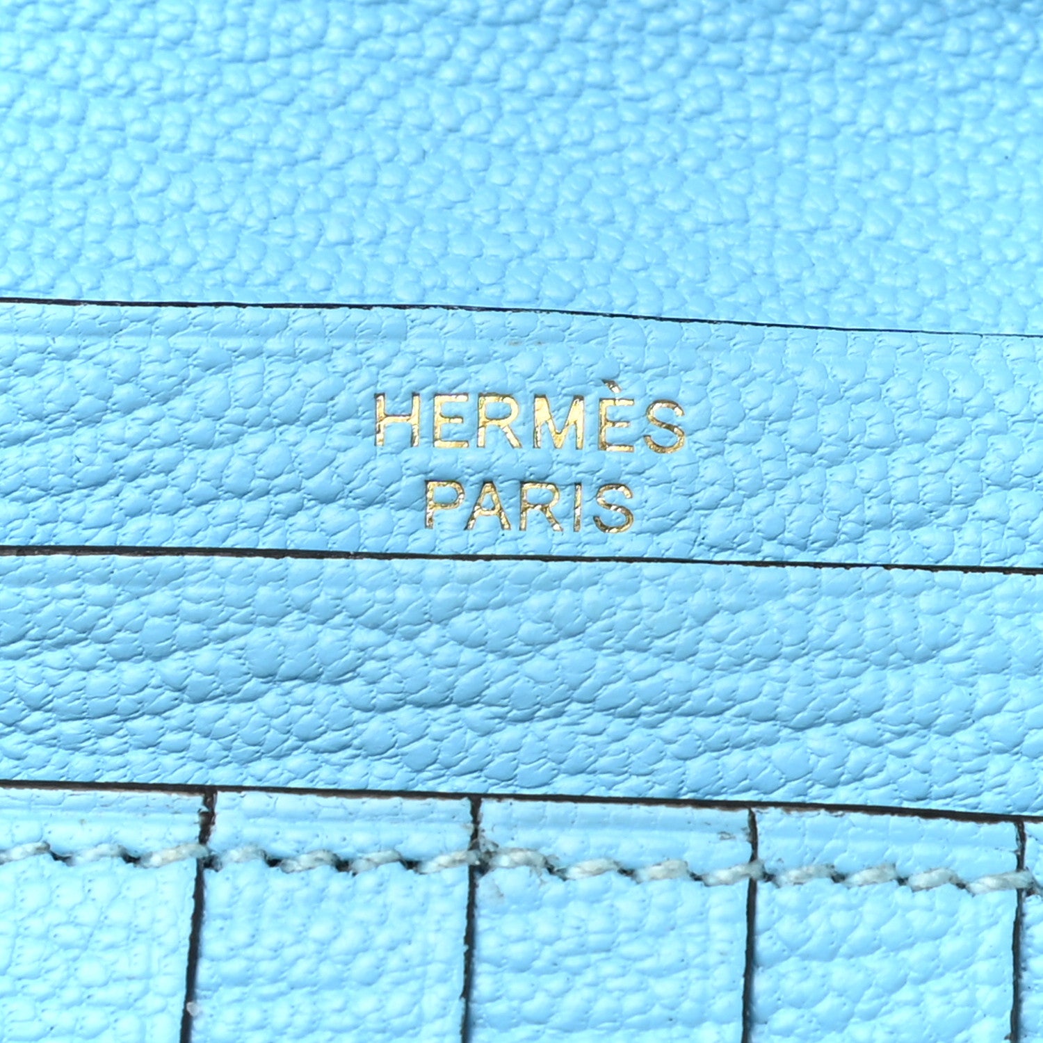 Hermes Chevre Mysore Bearn Compact Wallet Celeste 7 of 11