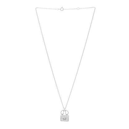 Hermes 18K White Gold Diamond Constance Amulette Pendant Necklace 3 of 6
