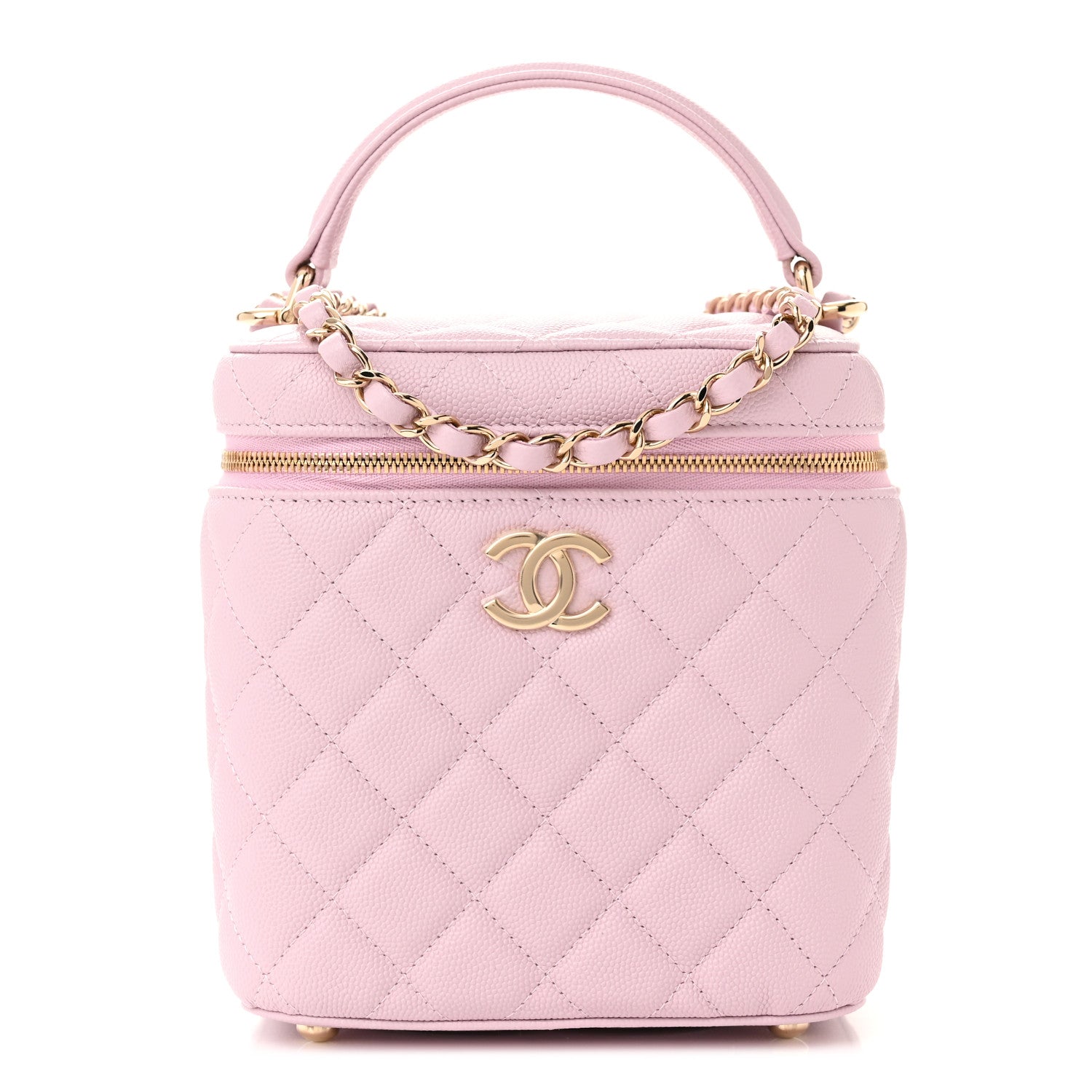 Chanel Caviar Quilted Small Top Handle Vanity Case With Chain Light Pink 1 of 11