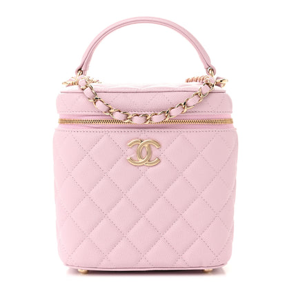 Chanel Caviar Quilted Small Top Handle Vanity Case With Chain Light Pink 1 of 11