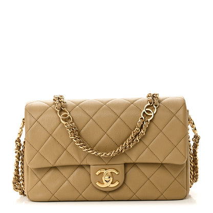 Chanel Caviar Quilted Small CC You Flap Dark Beige 1 of 10