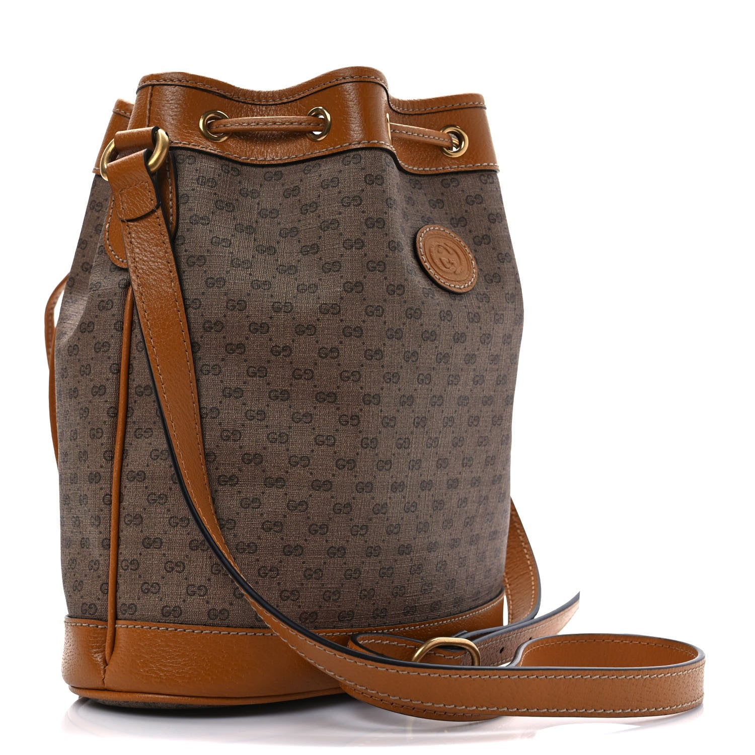 Gucci X DISNEY Mini Vintage GG Supreme Monogram Bucket Bag Beige Vintage Sun Oil 3 of 9