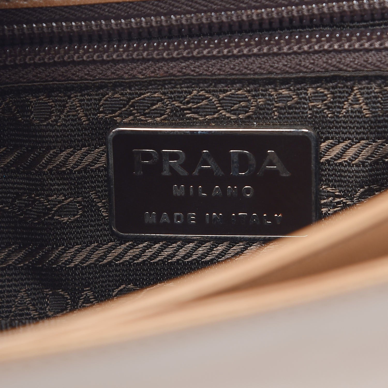 Prada Capretto Tartan Patchwork Shoulder Bag Cammello 6 of 12