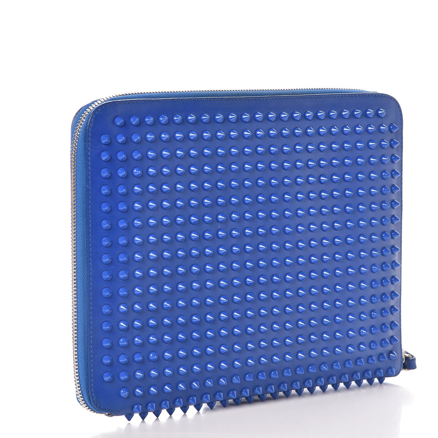 Christian Louboutin Calfskin Spiked IPad Case Blue Saphir 3 of 8