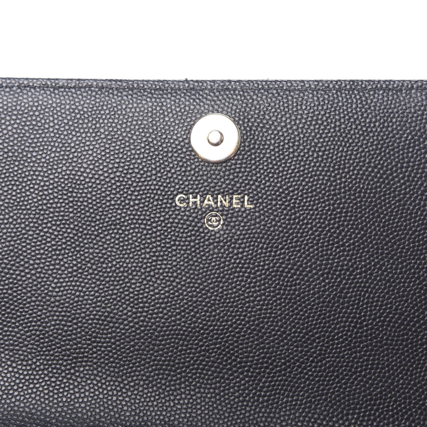 Caviar Quilted Square Wallet On Chain WOC Black
