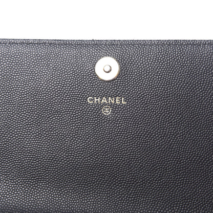 Chanel Caviar Quilted Square Wallet On Chain WOC Black 6 of 12
