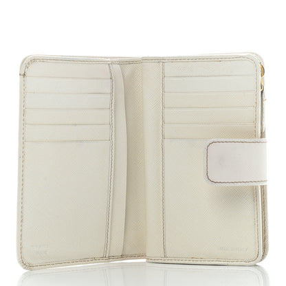 Prada Saffiano Metal Compact Wallet Talco 5 of 24