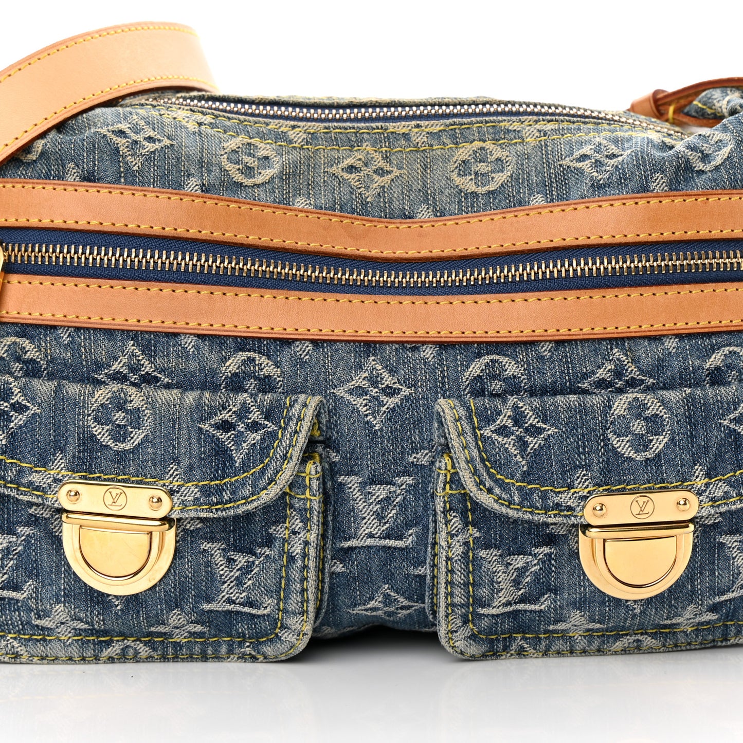 Monogram Denim Baggy PM Blue