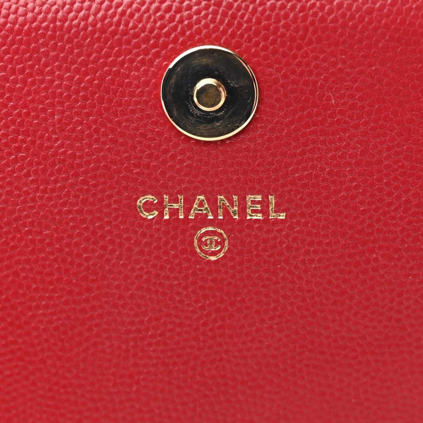 Caviar Quilted Square Wallet On Chain WOC Dark Red