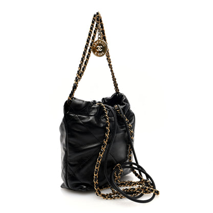 Chanel Shiny Calfskin Quilted Mini Chanel 22 Black 3 of 10