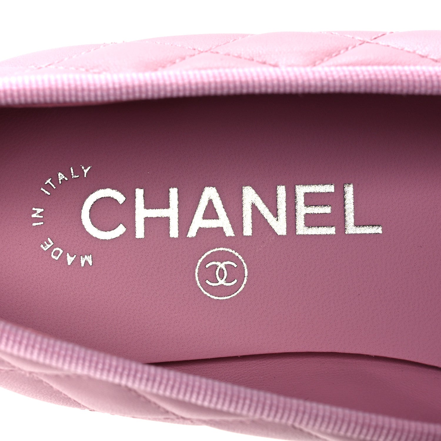 Chanel Lambskin Quilted CC Cap Toe Ballerina Flats 37 Light Pink Black 9 of 11