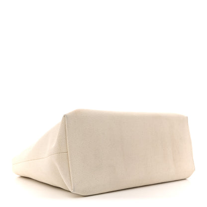 Celine Canvas Calfskin Horizontal Cabas Natural Tan 4 of 14