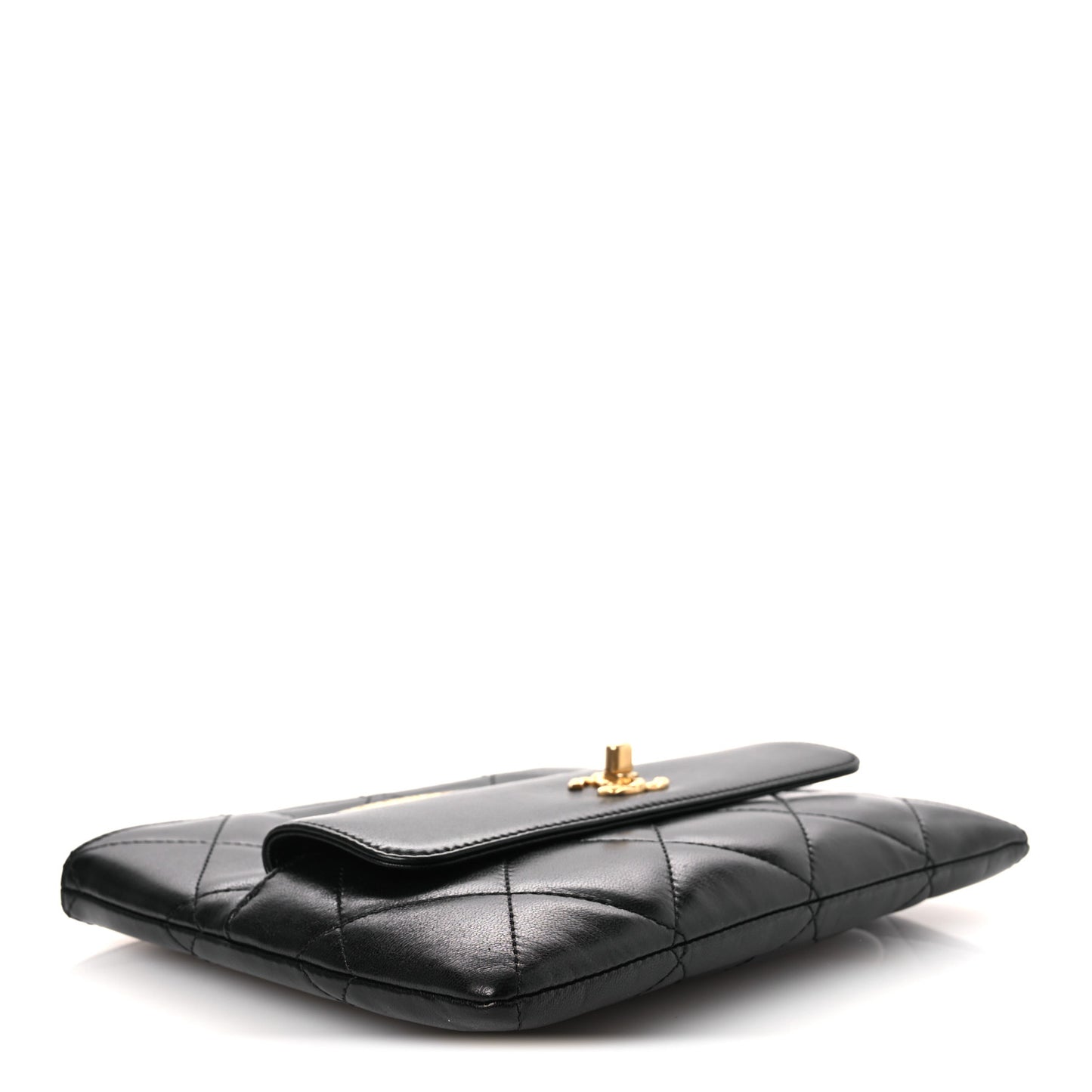 Lambskin Quilted Clutch Mini Flap Bag Black