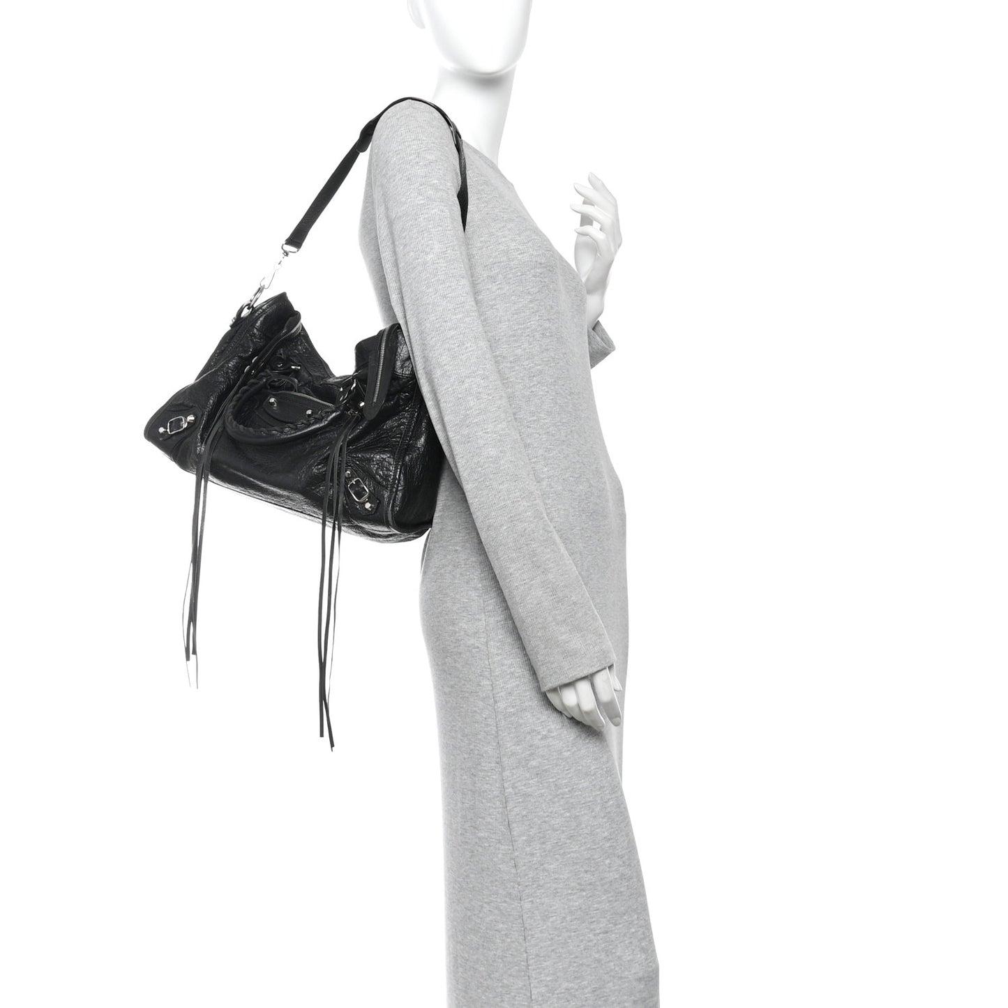 Agneau Classic Silver Hardware City Black