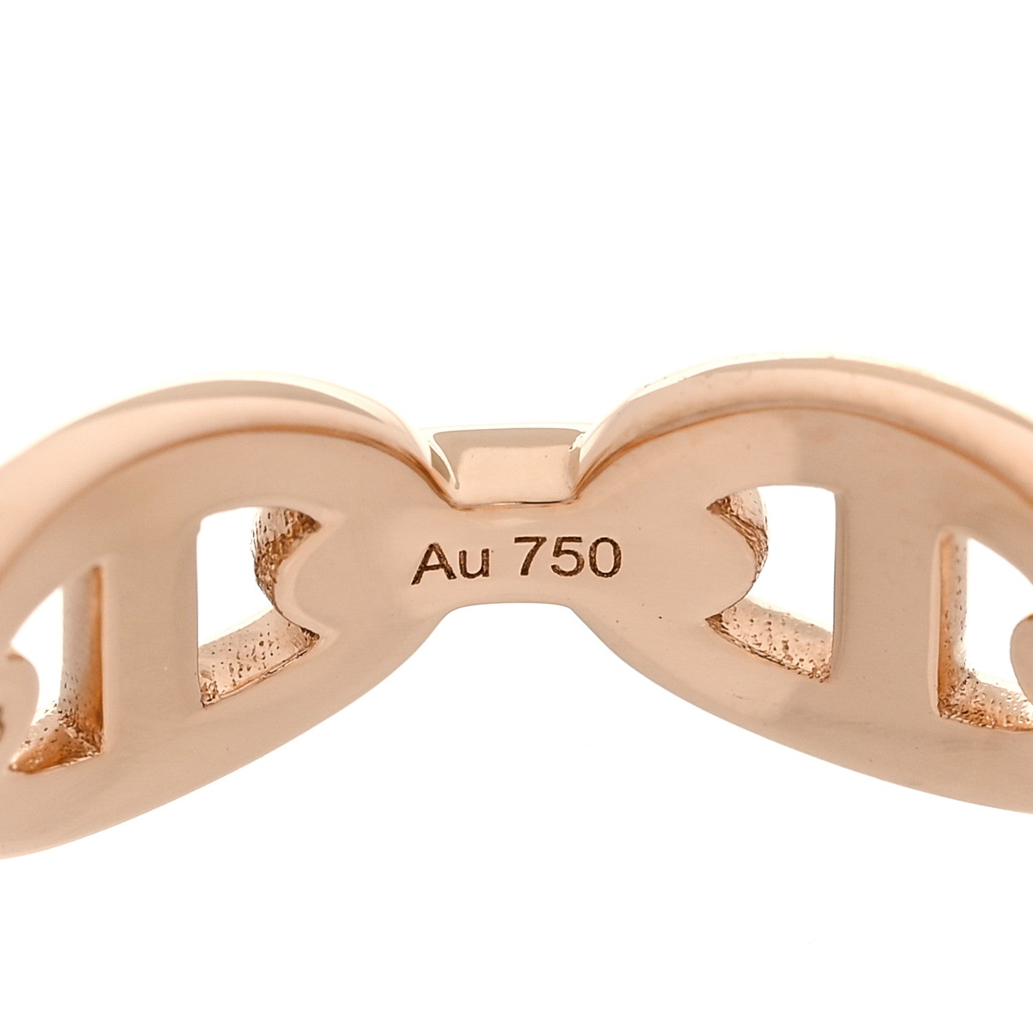 Hermes 18K Rose Gold PM Chaine d'Ancre Enchainee Ring 52 6 8 of 9