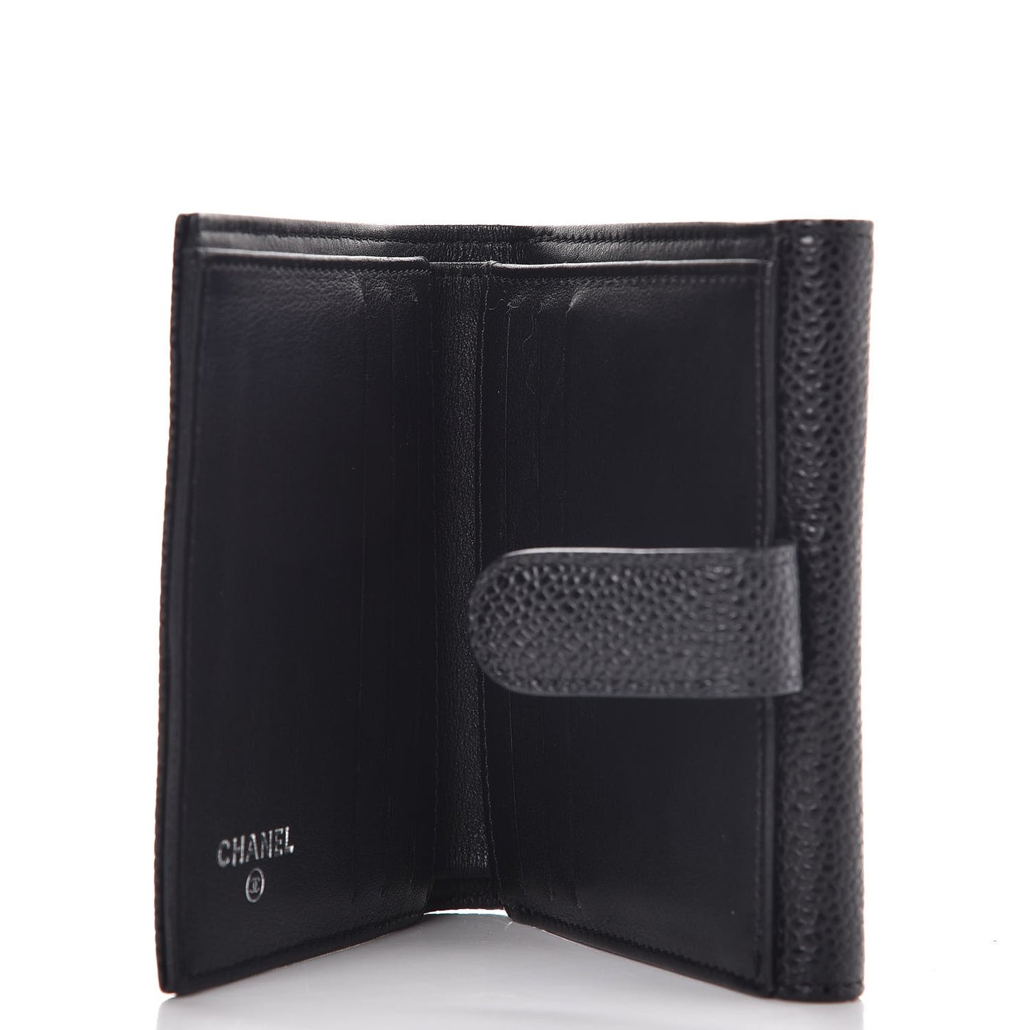 Caviar Timeless CC Compact Flap Wallet Black