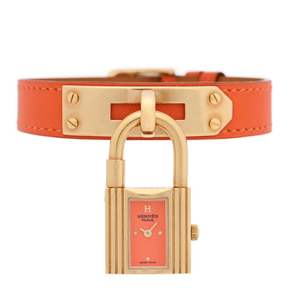 Hermes Stainless Steel Swift 20mm Kelly Cadena Quartz Watch Orange 1 of 4