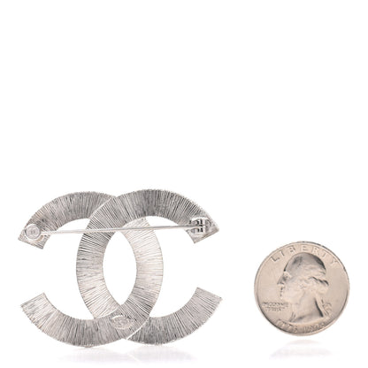 Chanel Baguette Crystal CC Brooch Silver 3 of 5