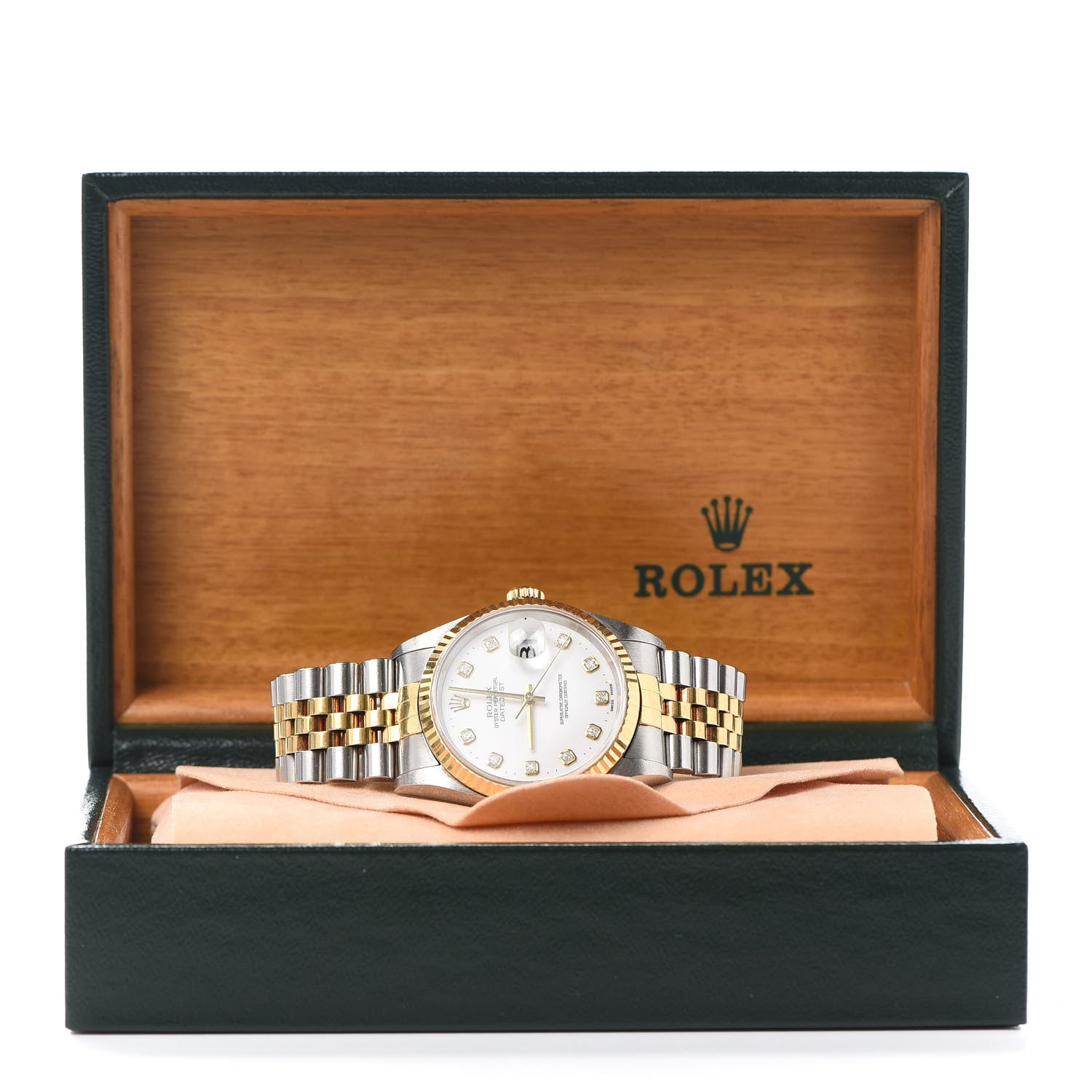 Rolex Stainless Steel 18K Yellow Gold Diamond 36mm Oyster Perpetual Datejust Watch White 16233 6 of 6