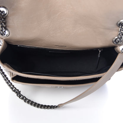 Saint Laurent Crinkled Calfskin Matelasse Monogram Medium Niki Chain Satchel Light Taupe 5 of 10