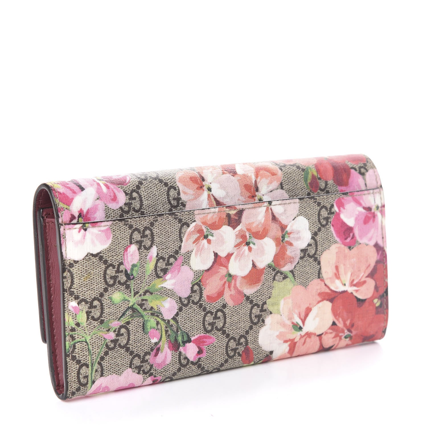 Gucci GG Supreme Monogram Blooms Continental Wallet Beige Multicolor Dry Rose 3 of 6