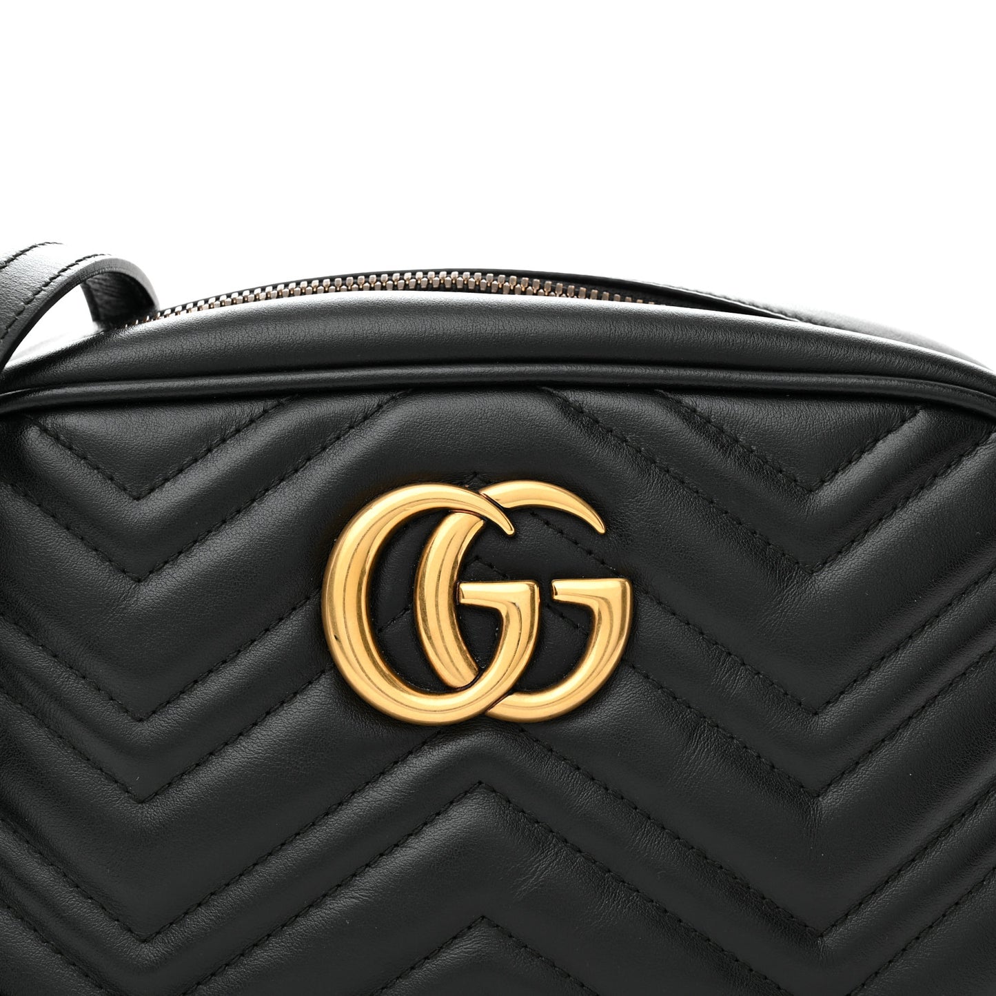 Calfskin Matelasse Small GG Marmont Chain Shoulder Bag Black