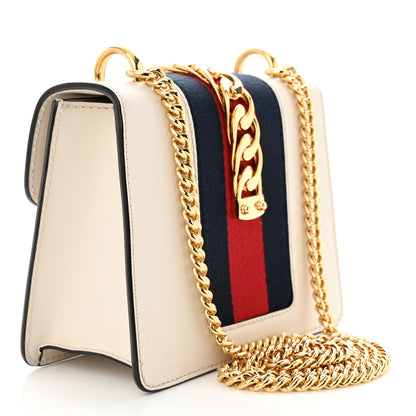 Gucci Calfskin Mini Sylvie Chain Shoulder Bag White 3 of 13