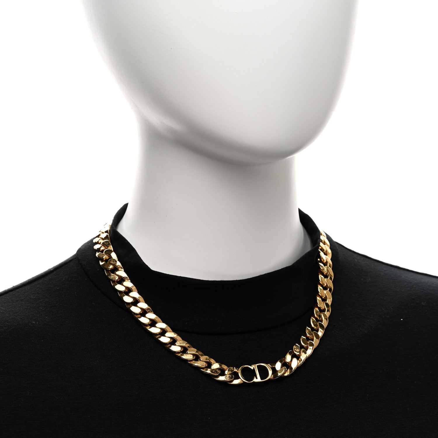 Christian Dior Metal Danseuse Etoile Chain Choker Necklace Gold 2 of 5