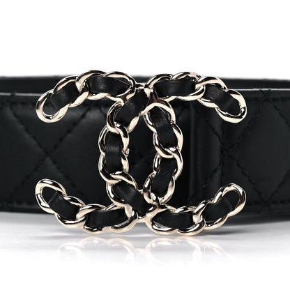 Chanel Lambskin Quilted CC Chain Belt 90 36 Black 3 of 10