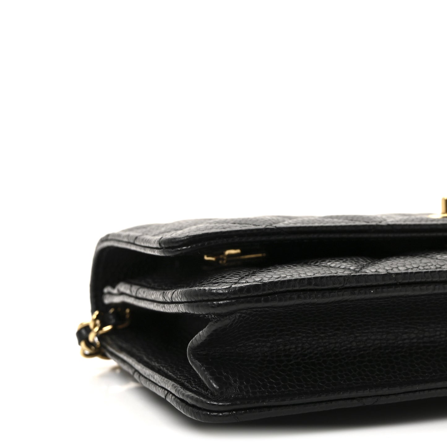 Caviar Quilted CC Turnlock Wallet On Chain WOC Black