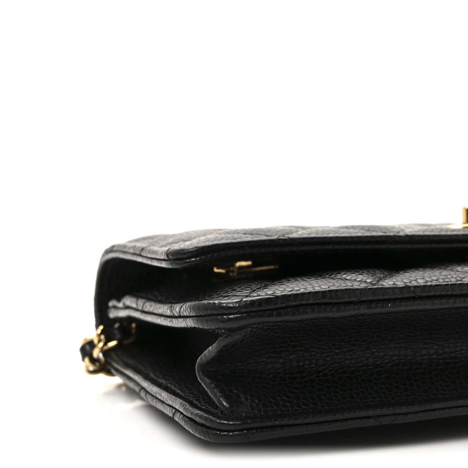 Chanel Caviar Quilted CC Turnlock Wallet On Chain WOC Black 10 of 11
