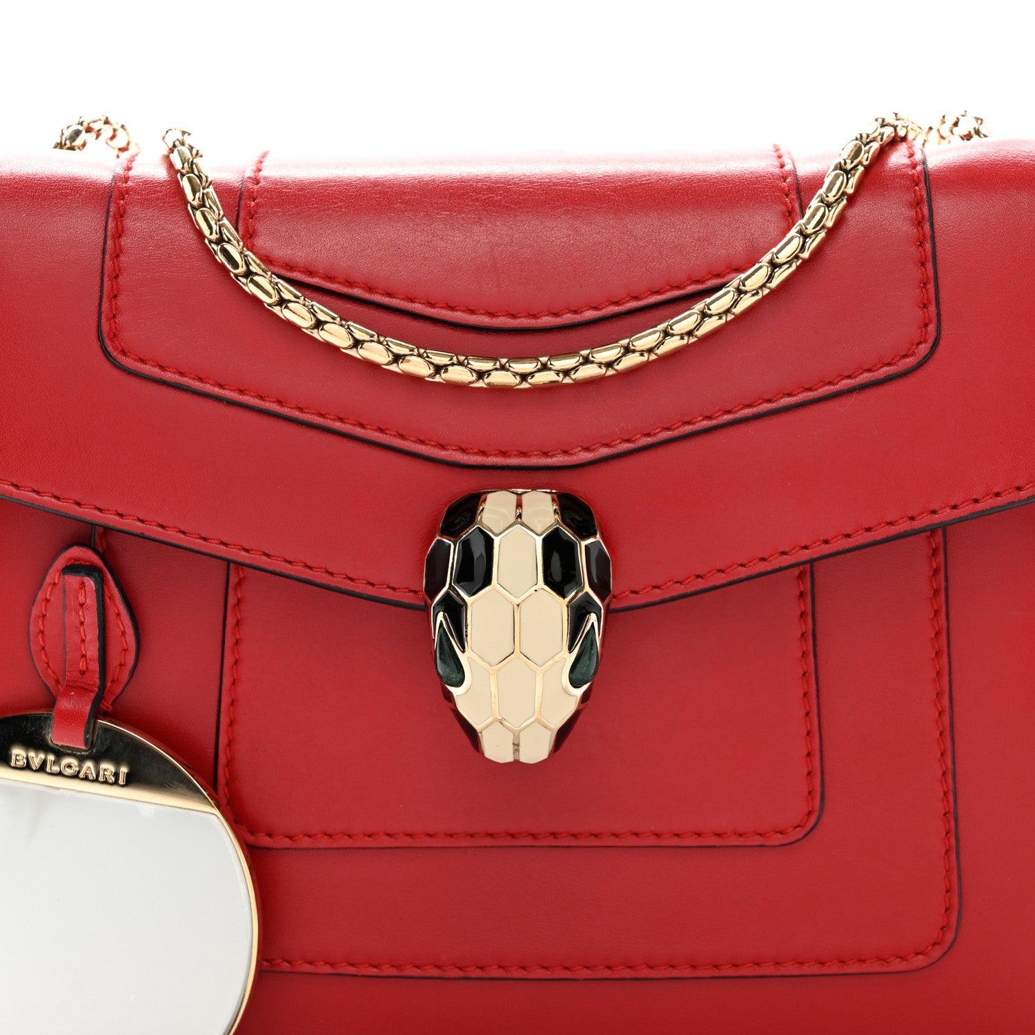 Bulgari Calfskin Serpenti Forever Crossbody Bag Red 9 of 12
