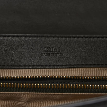 Chloe Calfskin Crocodile Embossed Small C Double Carry Profound Brown 5 of 8