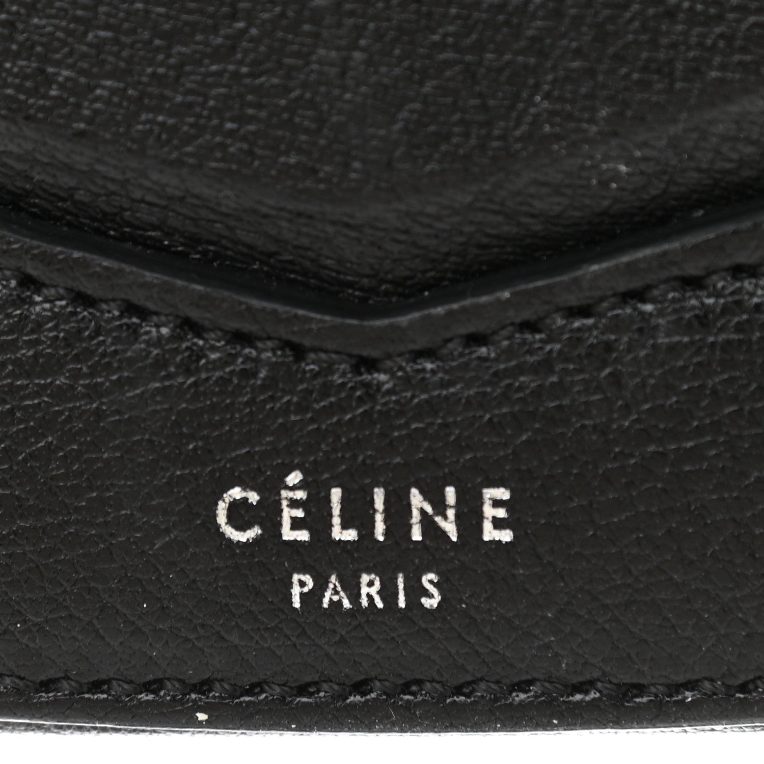 Celine Shiny Textured Calfskin Small Trotteur Black 6 of 8