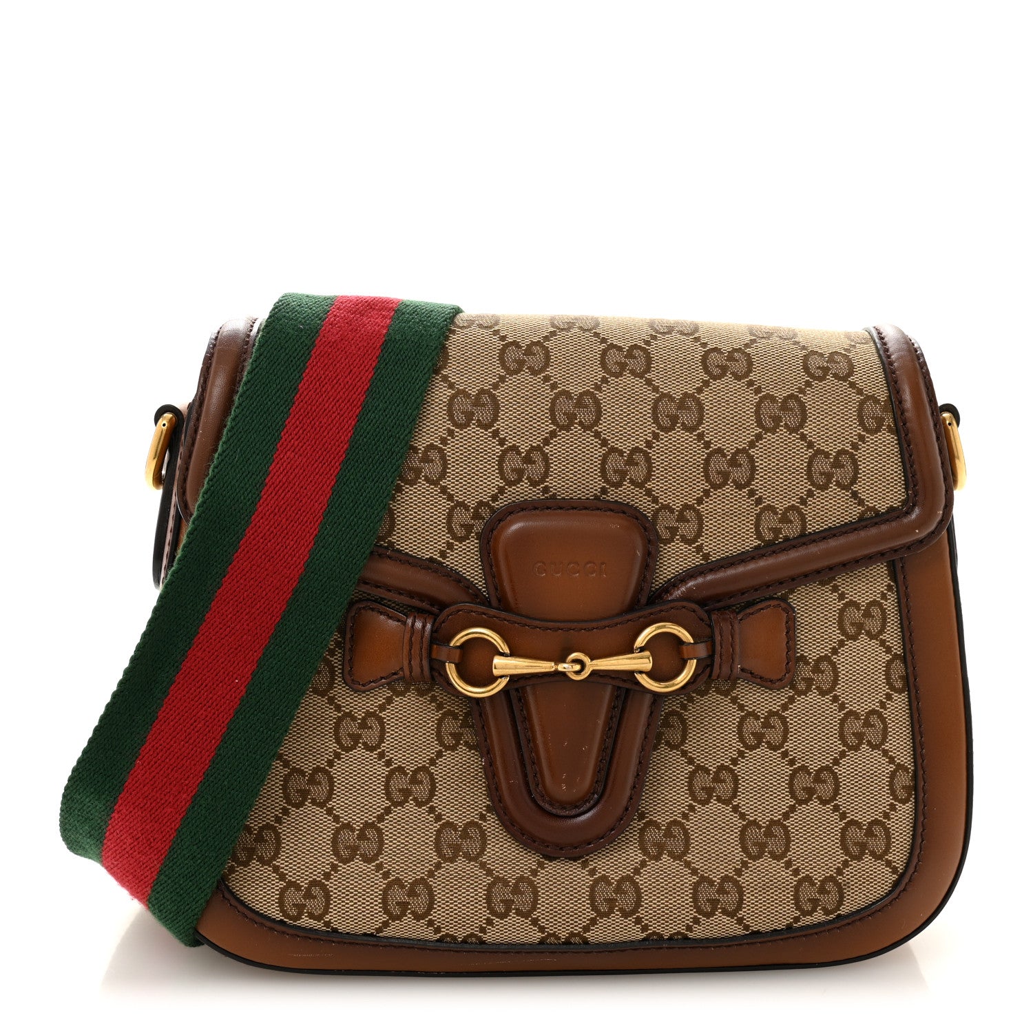 Gucci Monogram Medium Lady Web Shoulder Bag Beige Cuir 1 of 12