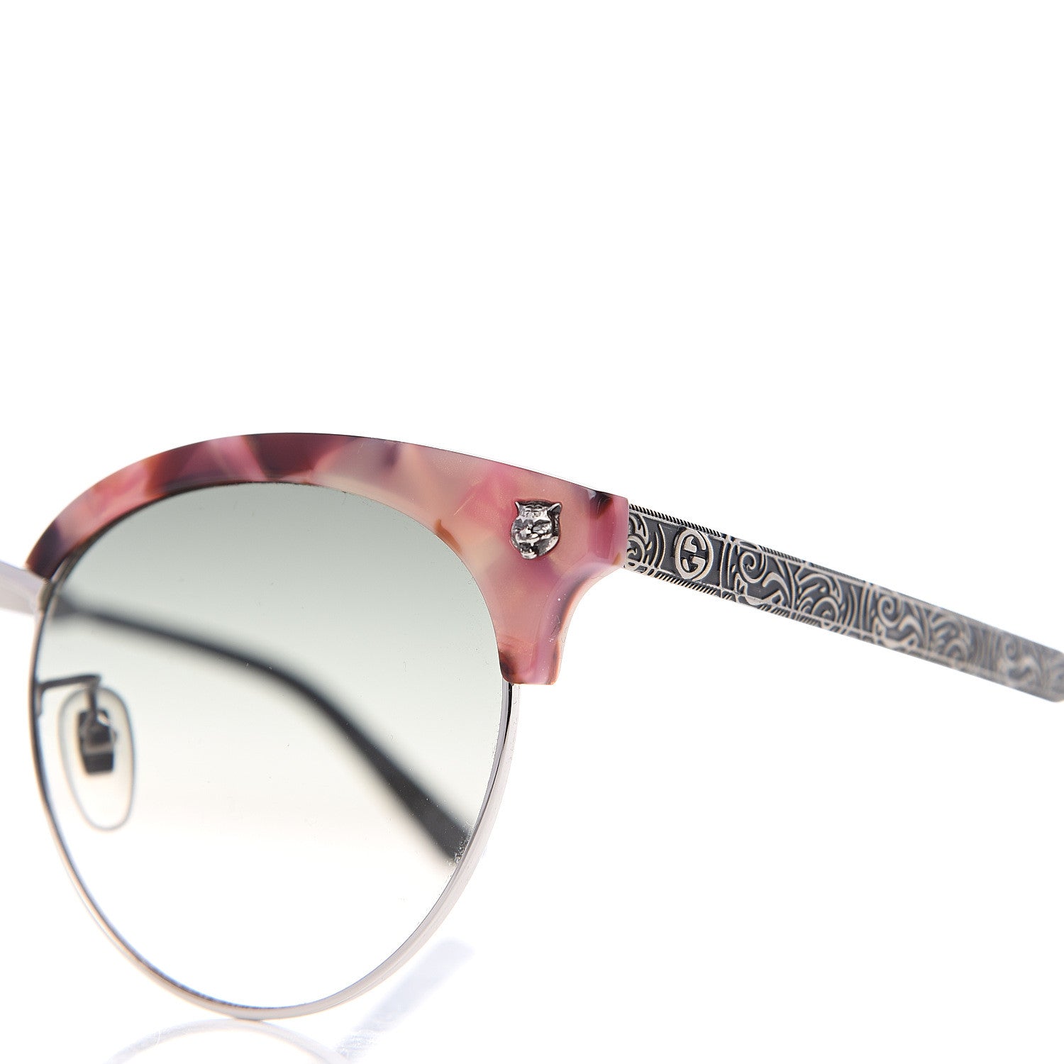Gucci Metal Tiger GG0222SK Sunglasses Rose Silver 7 of 7