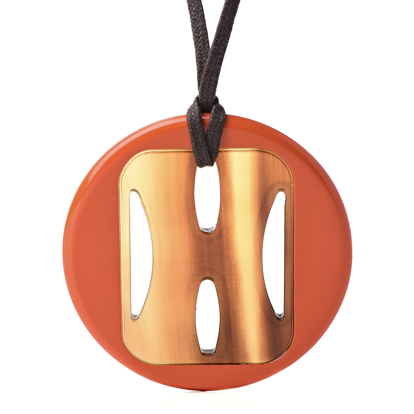 Buffalo Horn Lacquer Tonkin Necklace Orange