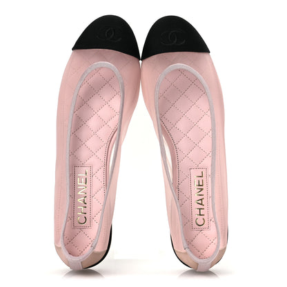 Chanel Mesh Grosgrain CC Ballerina Flats 39.5 Pink Black 39.5 Pink Black 2 of 10