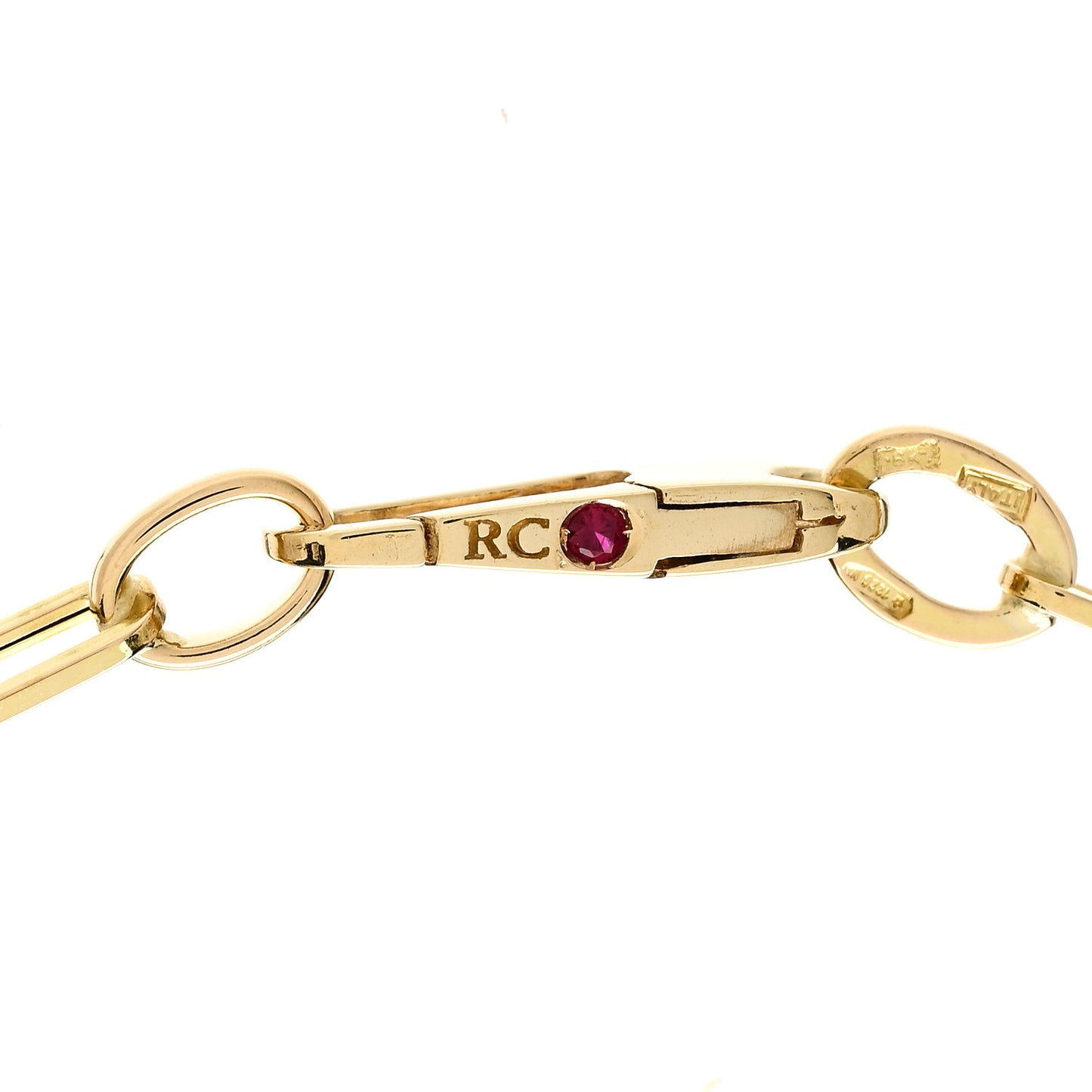 18K Yellow Gold Paper Clip Link Necklace