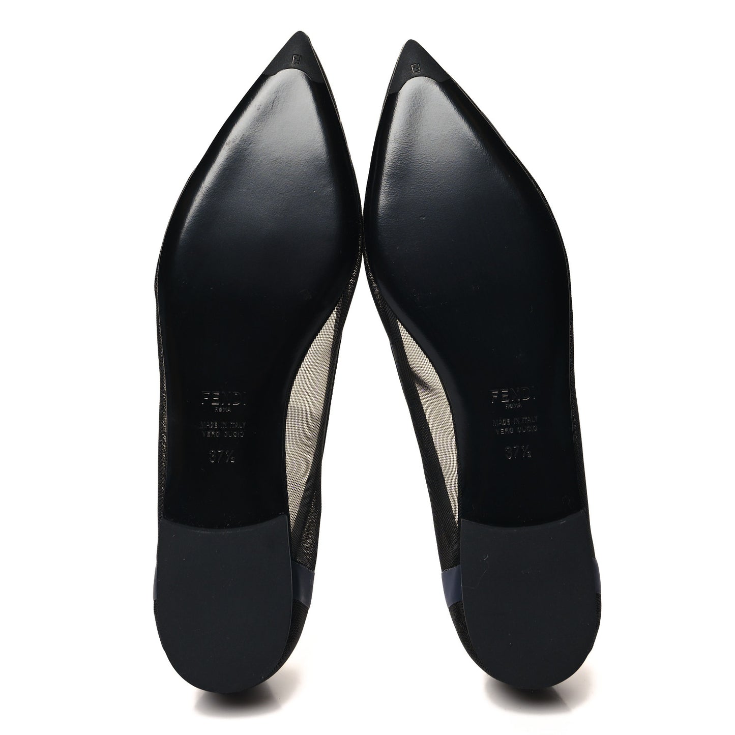 Mesh Skimmer Ballerina Flats 37.5 Navy Black