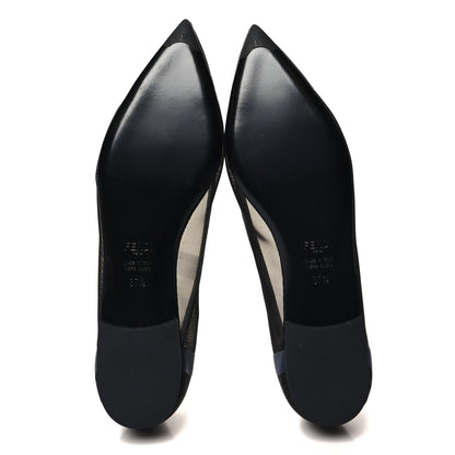 Fendi Mesh Skimmer Ballerina Flats 37.5 Navy Black 5 of 7
