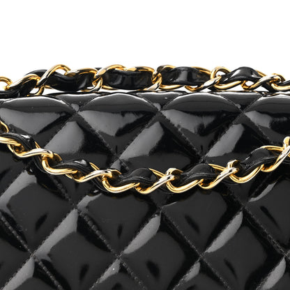 Chanel Patent Quilted XL Jumbo Single Flap Black 9 of 14