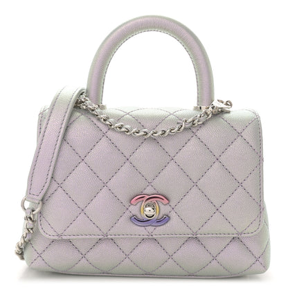Chanel Iridescent Caviar Quilted Extra Mini Coco Handle Flap Purple 1 of 11
